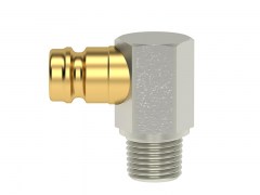 Wtyk pod Kątem 90° - z Gwintem Zewnętrznym - Mosiądż Niklowany - Rozmiar 13 - DN 9 - Typ ESH NA-90 - Odpowiednik HASCO Z 8