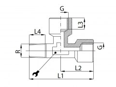 Rozgałęźnik T - Trójnik niesymetryczny - z Gwintem Zewnętrznym Stożkowym BSPT - Wewnętrznym Walcowym BSPP - RQS - Typ TAIN...W