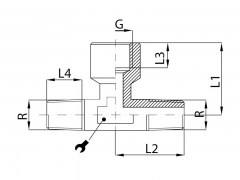 Rozgałęźnik T - Trójnik niesymetryczny - z Gwintem Zewnętrznym Stożkowym BSPT - Wewnętrznym Walcowym BSPP - RQS - Typ TAIN...Z