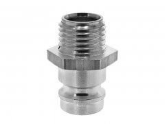 Wtyk z Gwintem Zewnętrznym i Zaworem Odcinającym - Mosiądz Niklowany - Rozmiar 13 - DN 9 - Typ ESH NAAB - Odpowiednik HASCO Z 8