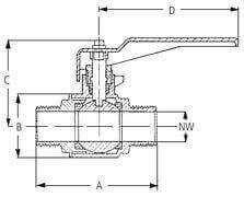 Zawór Kulowy - Typ 38 - z Gwintami Zewnętrznymi - z Mosiądzu Niklowanego - KARASTO