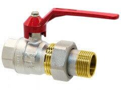 Zawór Kulowy - Nyplowy - ze Śrubunkiem - Pełny Przepływ - Długa Rączka - Art. 281 - Produkt Włoski