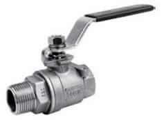 Zawór Kulowy - 2- Częściowy - Gwint Wewn. / Zewn. - Stal Szlachetna