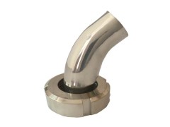 Złącze Mleczarskie - Higieniczne - DIN 11851 - Kątowe - Część Żeńska z Nakrętką - do Wspawania - Stal Szlachetna