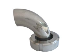 Złącze Mleczarskie - Higieniczne - DIN 11851 - Kolano - Część Żeńska z Nakrętką - do Wspawania - Stal Szlachetna