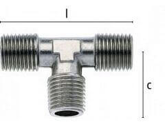 Trójnik T z Trzema Zewnętrznymi Gwintami Walcowymi - Typ VTT - LUDECKE