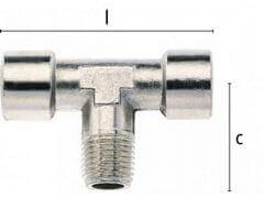 Trójnik T - z Zewnętrznym Gwintem Stożkowym i Dwoma Wewnętrznymi Gwintami Walcowymi - Typ VTC - LUDECKE