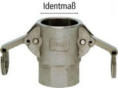 Złącze CAMLOCK - Typ DF (dawniej D) - Część Żeńska z Gwintem Wewnętrznym i Uszczelką - DIN EN 14 420-7 - LUDECKE