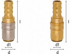 Szybkozłączka z Króćcem - Szybkiego Montażu - Zawór Odcinający - Rozmiar 19 - DN 13 - Typ ESHG TAB - Odpowiednik HASCO Z 8
