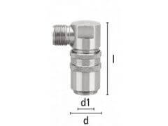 Szybkozłączka z Gwintem Zewnętrznym ze Stali Szlachetnej Pod Kątem 90° - Rozmiar 13 - DN 9 - Typ ESHE - LUDECKE - Odpowiednik HASCO Z 8
