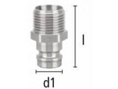 Wtyk Szybkozłączki z Gwintem Zewnętrznym i Zaworem Odcinającym ze Stali Szlachetnej - Rozmiar 13 - DN 9 - Typ ESHE - LUDECKE - HASCO Z 8