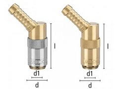 Szybkozłączka z Króćcem do Węża Pod Kątem 45° - Rozmiar 9,4mm - DN 6 - Typ ESDM TL45 - Odpowiednik DME 1/4" - LUDECKE
