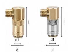 Szybkozłączka z Gwintem Zewnętrznym Pod Kątem 90° - Rozmiar 9,4mm - DN 6 - Typ ESDM A-90 - DME 1/4" - LUDECKE