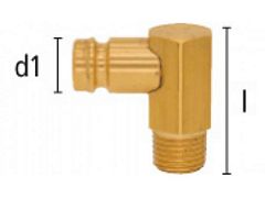 Wtyk Szybkozłączki Pod Kątem 90° - z Gwintem Zewnętrznym - Rozmiar 5 - DN 2,7 - Typ ESHMC NA-90 - Odpowiednik HASCO Z 8