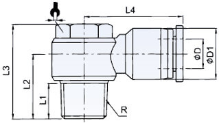 Złącze Kątowe Obrotowe z Gwintem Zewnętrznym RQSLV
