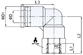 Złącze Wtykowe Kątowe RGSLF z Gwintem Zewn.