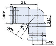 Złącze Kątowe Wtykowe Dwustronne RQSL