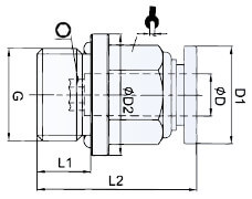 Złącze Wtykowe Proste z Uszczelką - Imbus - Wymiary