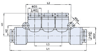 Złącze Wtykowe - Rozdzielacz Typu T-D3 - RQST3